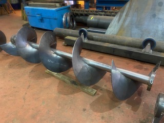 Mild steel helical screw agitator, finished components