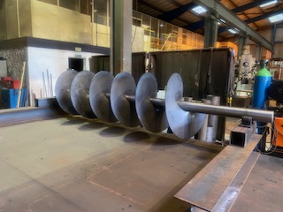 Mild steel helical screw agitator fabricated in-house