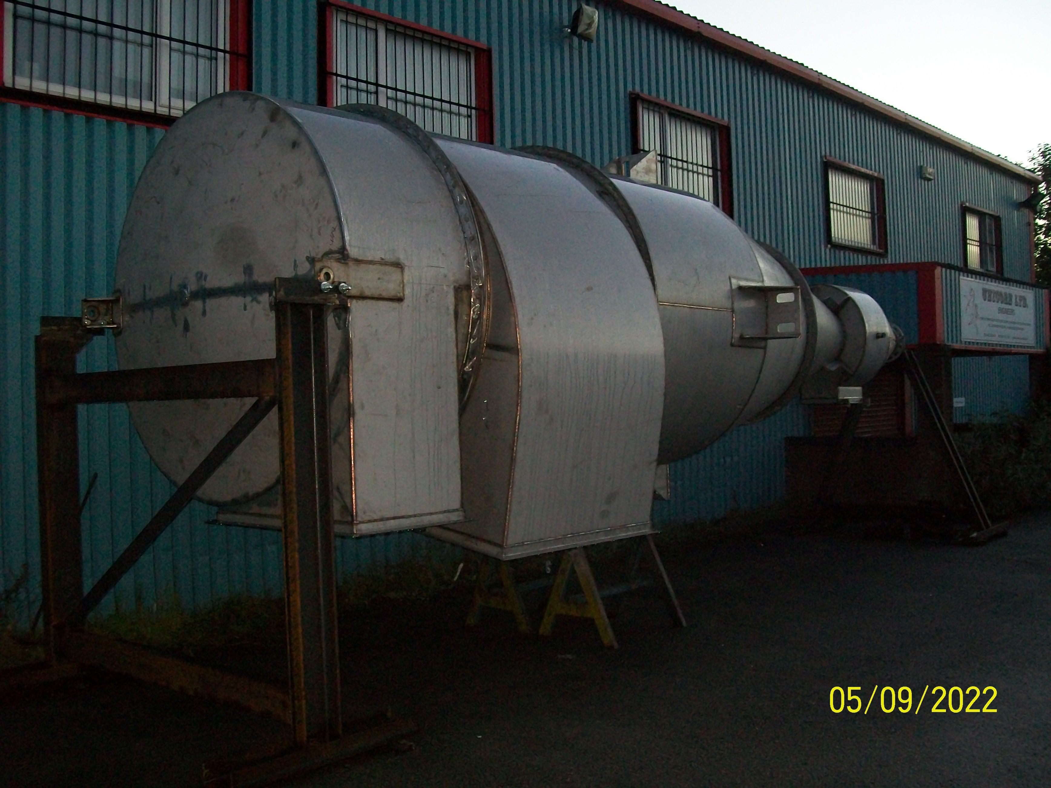 Fabricated stainless steel cyclone vessel, site view